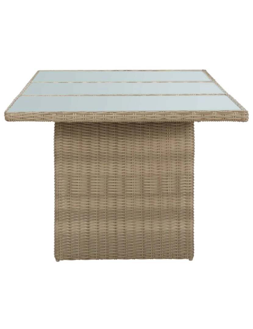 imagem de vidaXL Mesa de jantar jardim 200x100x74 cm vidro e vime PE castanho4