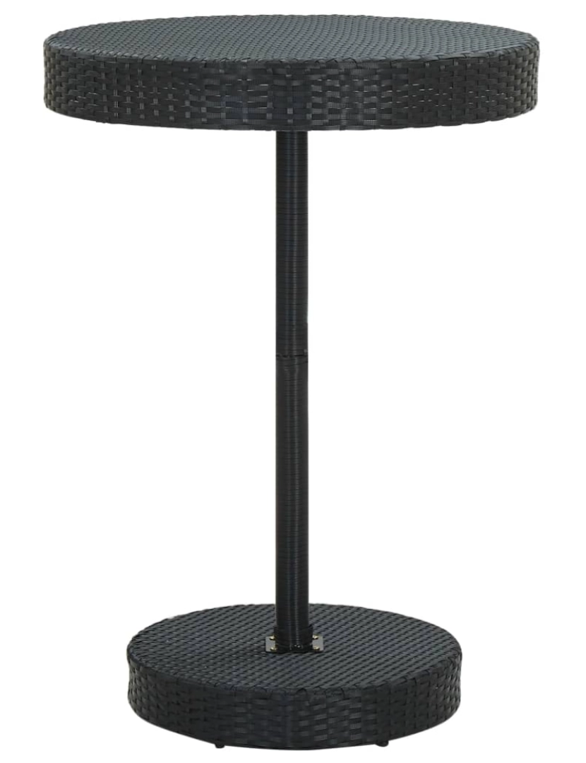 Vidaxl - vidaXL Mesa de jardim 75,5x106 cm vime PE preto