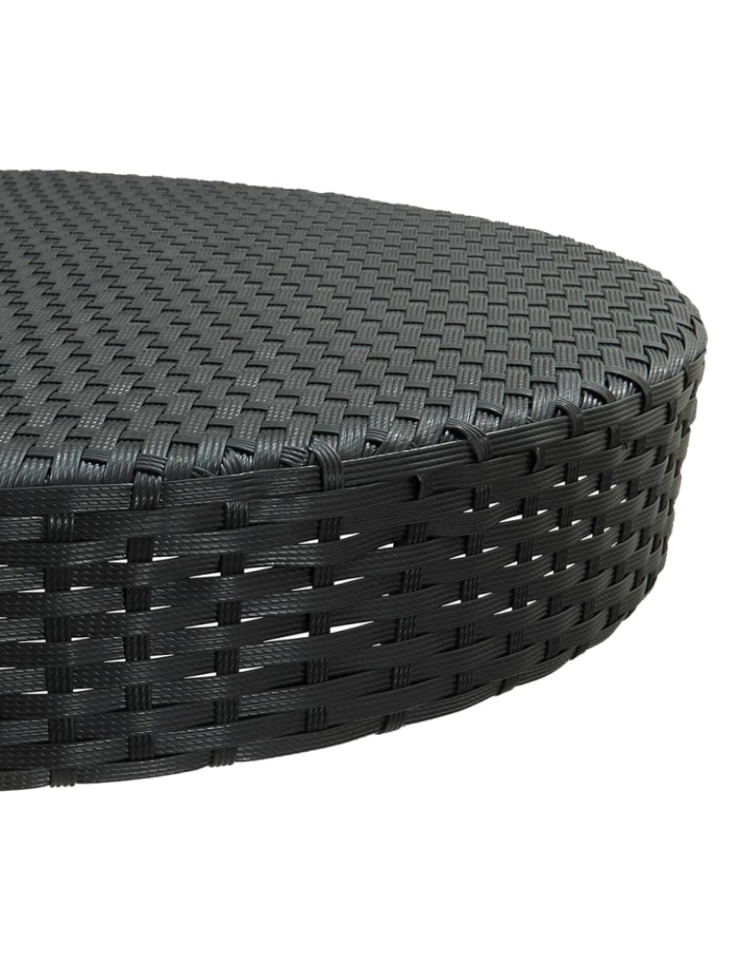 imagem de vidaXL Mesa de jardim 75,5x106 cm vime PE preto4