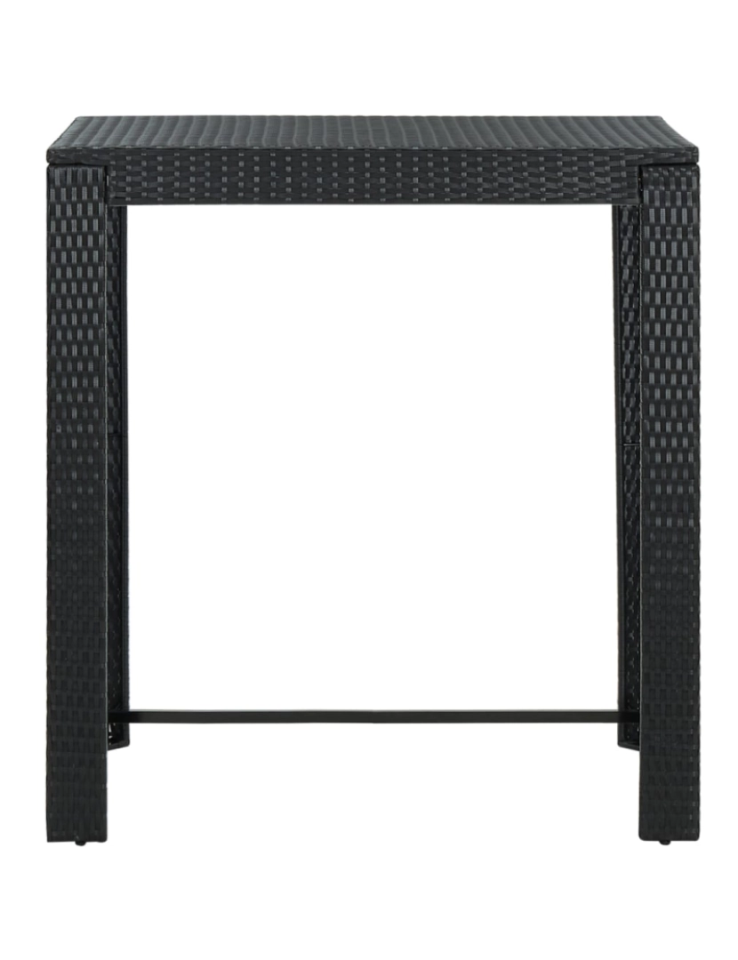 imagem de vidaXL Mesa de bar para jardim 100x60,5x110,5 cm vime PE preto3