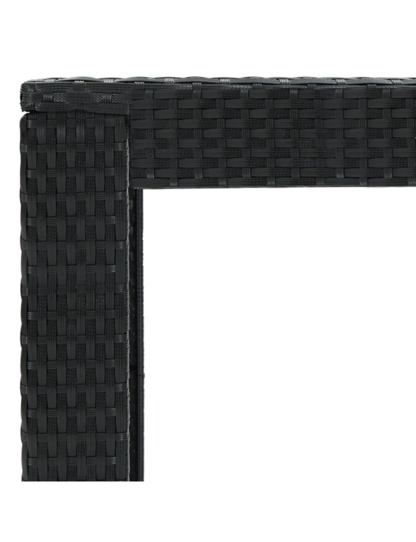 imagem de vidaXL Mesa de bar para jardim 100x60,5x110,5 cm vime PE preto6