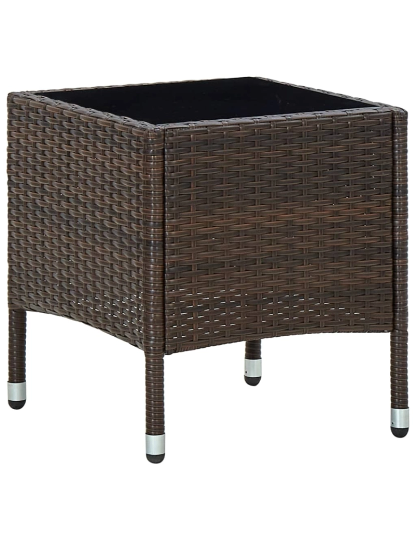 Vidaxl - vidaXL Mesa de jardim 40x40x45 vime PE castanho