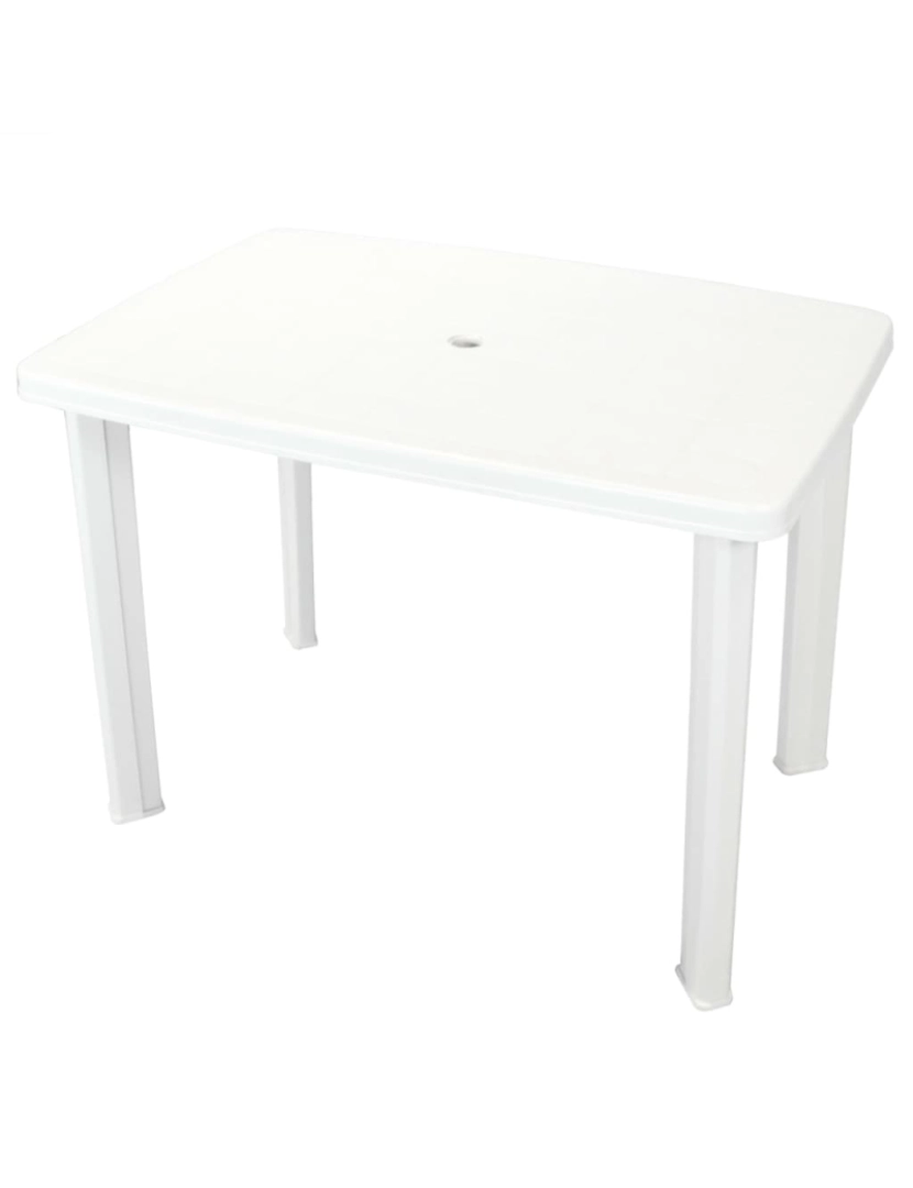 imagem de vidaXL Mesa de jardim 101x68x72 cm plástico branco2