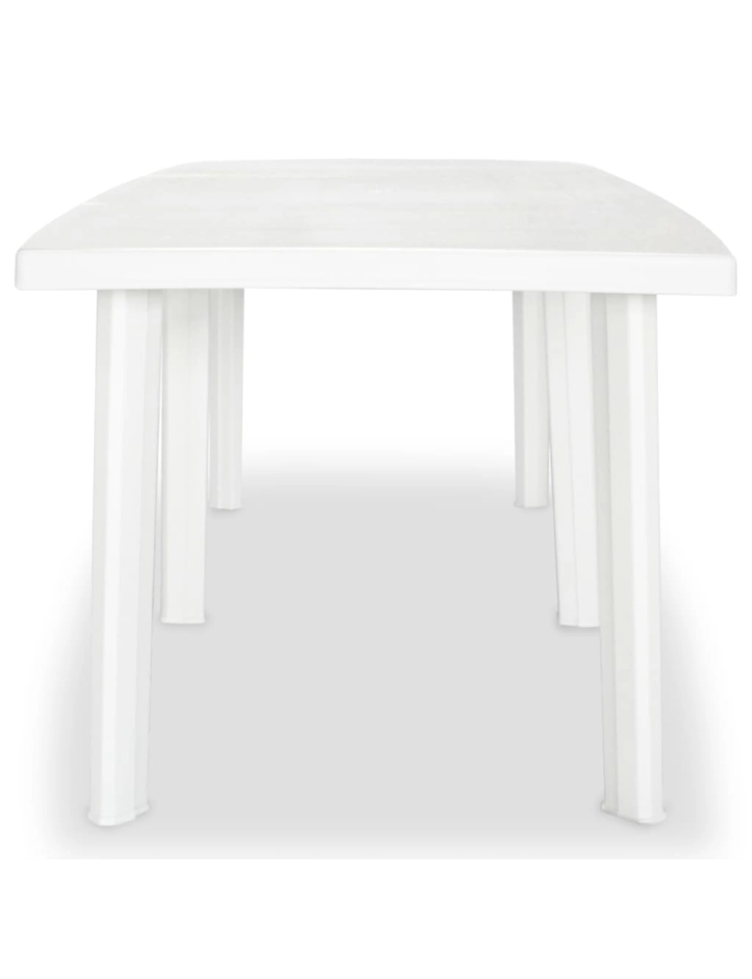 imagem de vidaXL Mesa de jardim 210x96x72 cm plástico branco3