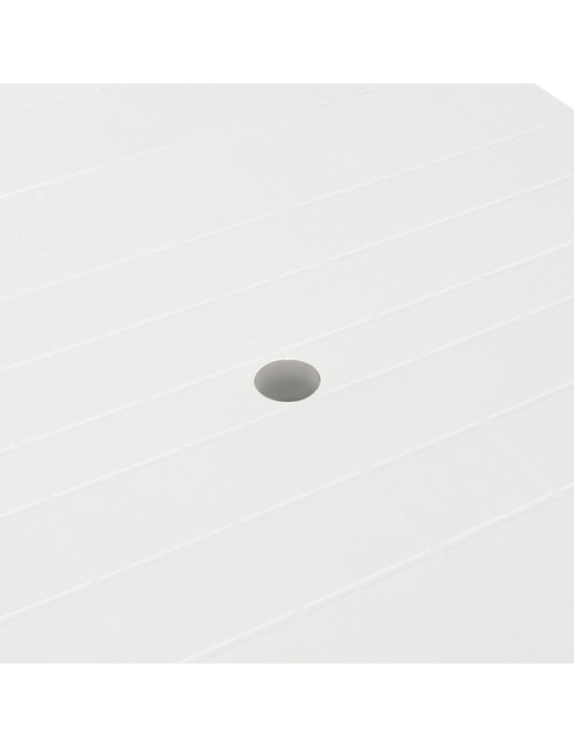 imagem de vidaXL Mesa de jardim 210x96x72 cm plástico branco5