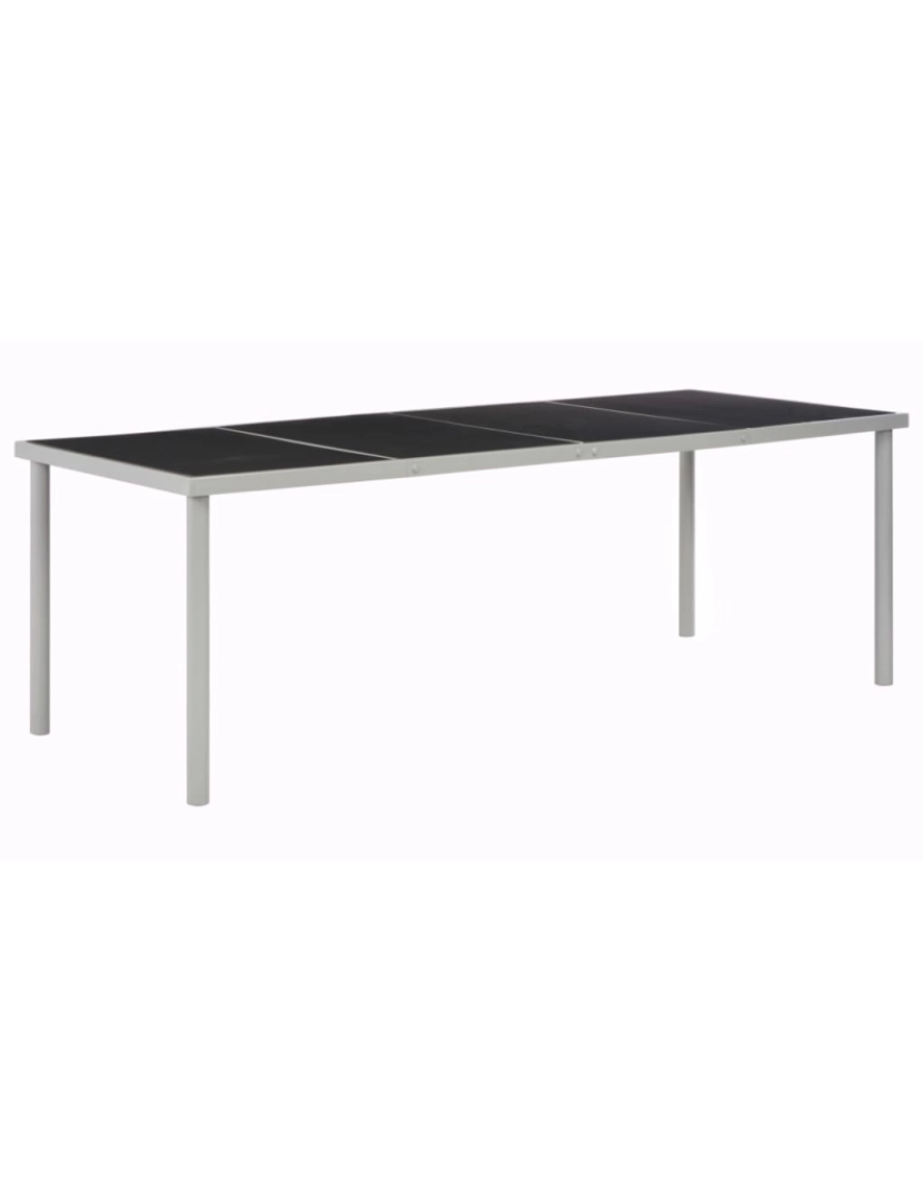 imagem de vidaXL Mesa de jardim 220x90x74,5 cm preto1