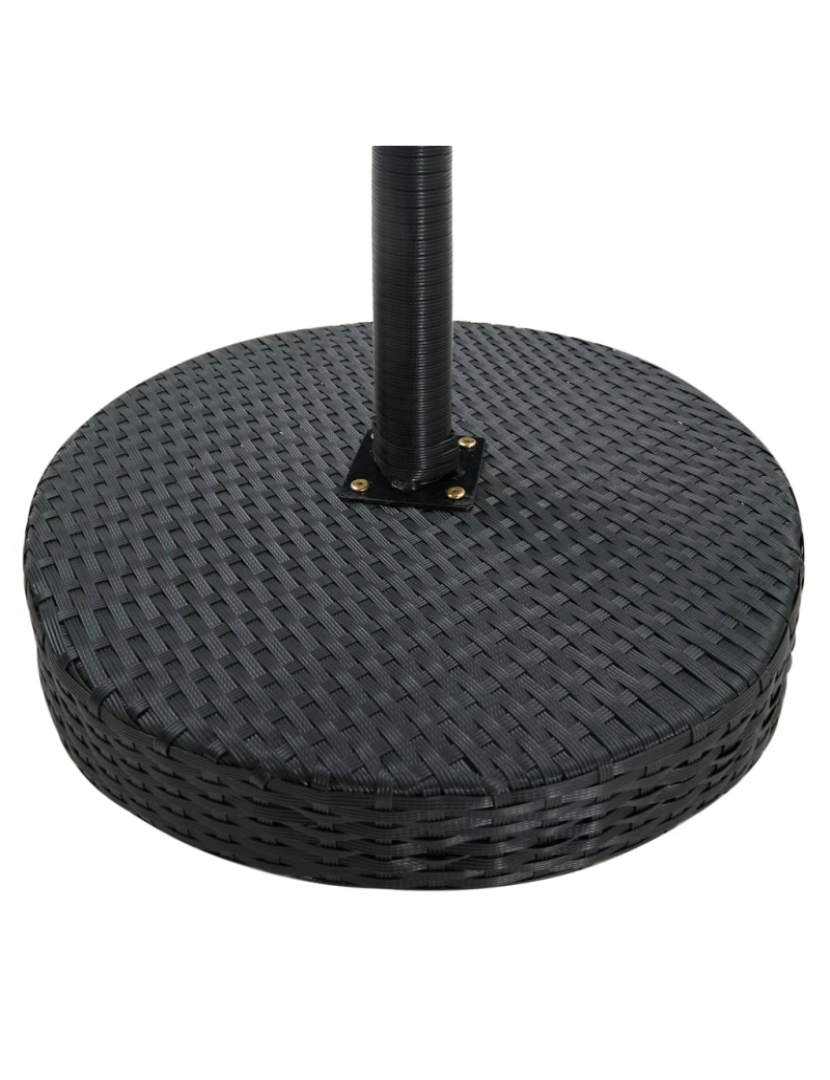 imagem de vidaXL Mesa de jardim 60,5x106 cm vime PE preto4