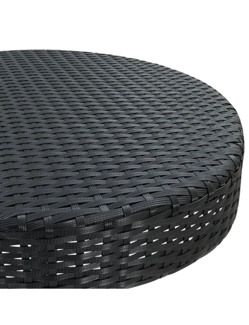 imagem de vidaXL Mesa de jardim 60,5x106 cm vime PE preto5