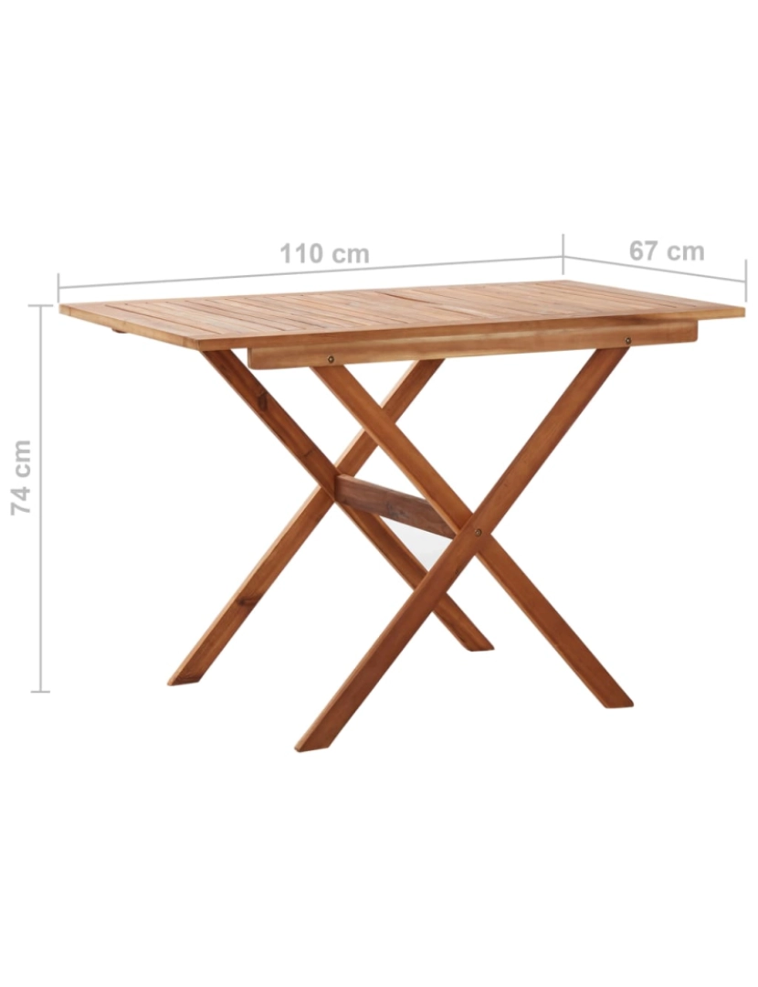 imagem de vidaXL Mesa de jardim 110x67x74 cm madeira de acácia maciça7