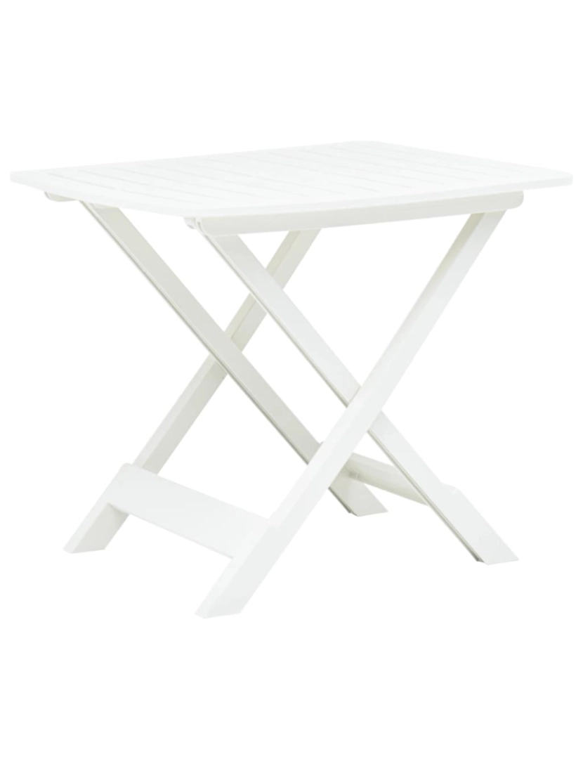 imagem de vidaXL Mesa de jardim dobrável 79x72x70 cm plástico branco2