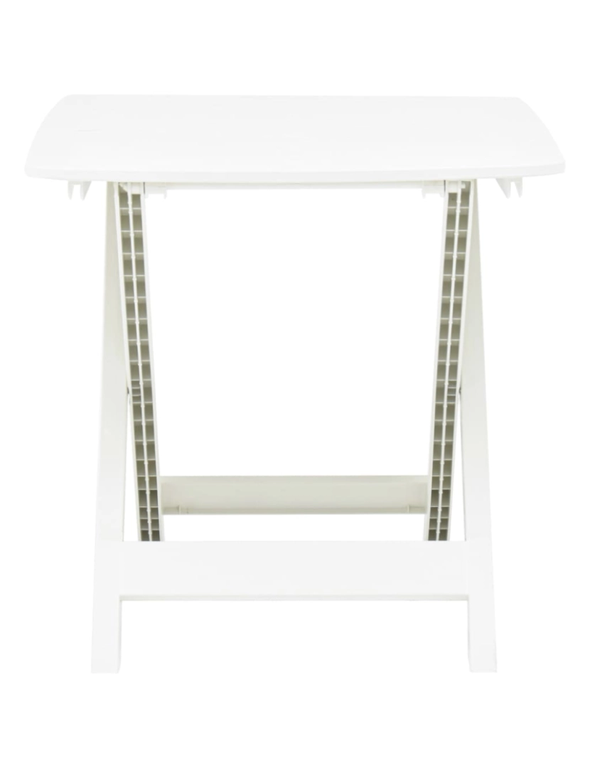 imagem de vidaXL Mesa de jardim dobrável 79x72x70 cm plástico branco3