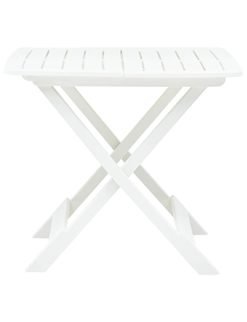 imagem de vidaXL Mesa de jardim dobrável 79x72x70 cm plástico branco4