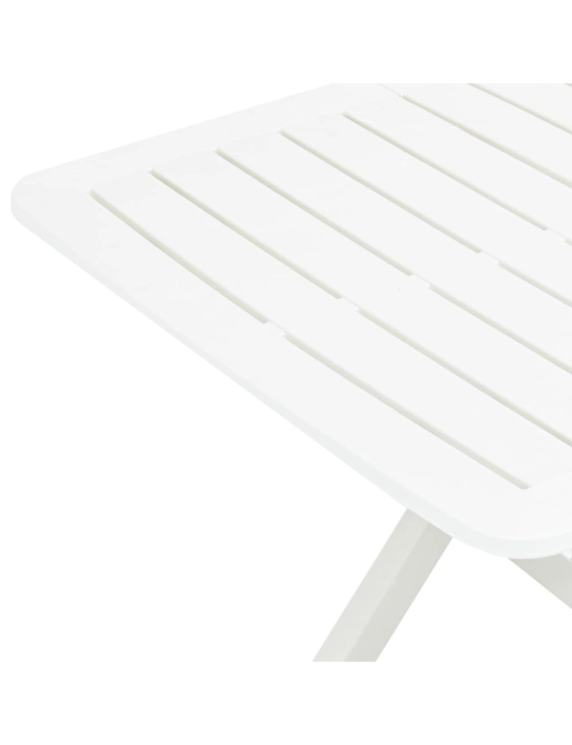 imagem de vidaXL Mesa de jardim dobrável 79x72x70 cm plástico branco6