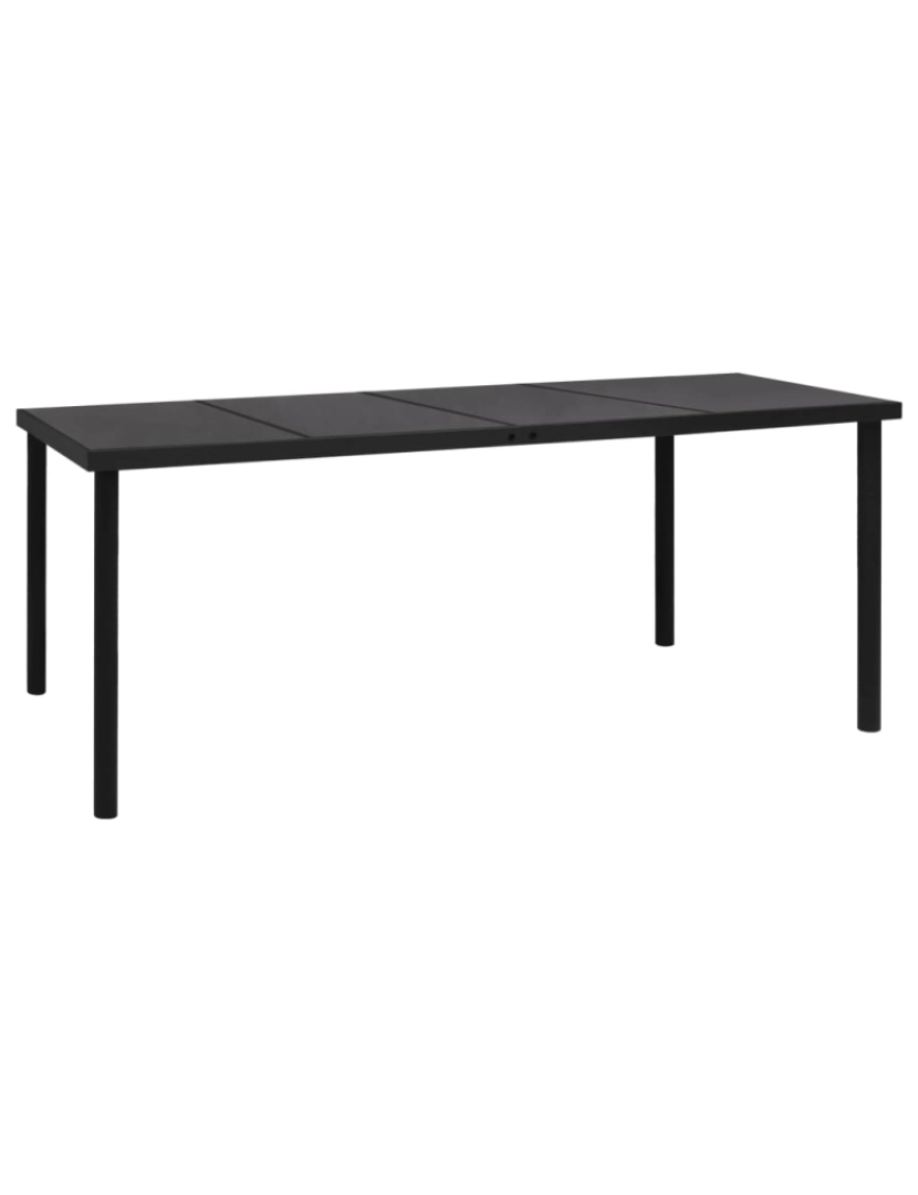 imagem de vidaXL Mesa de jardim 190x90x74 cm aço preto1