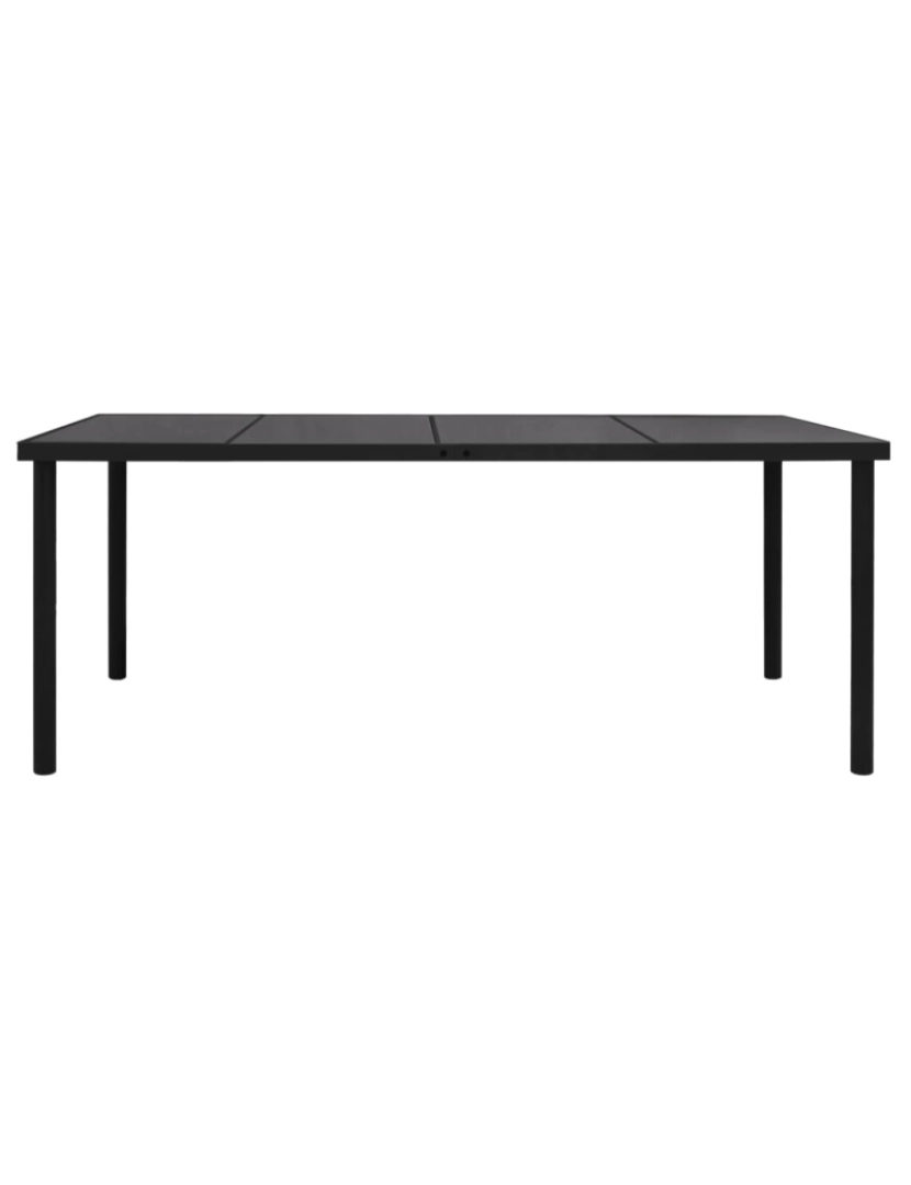 imagem de vidaXL Mesa de jardim 190x90x74 cm aço preto3