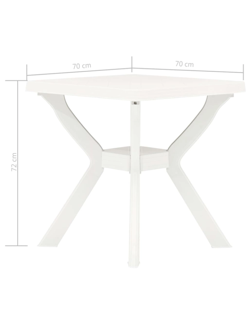 imagem de vidaXL Mesa de bistrô 70x70x72 cm plástico branco6