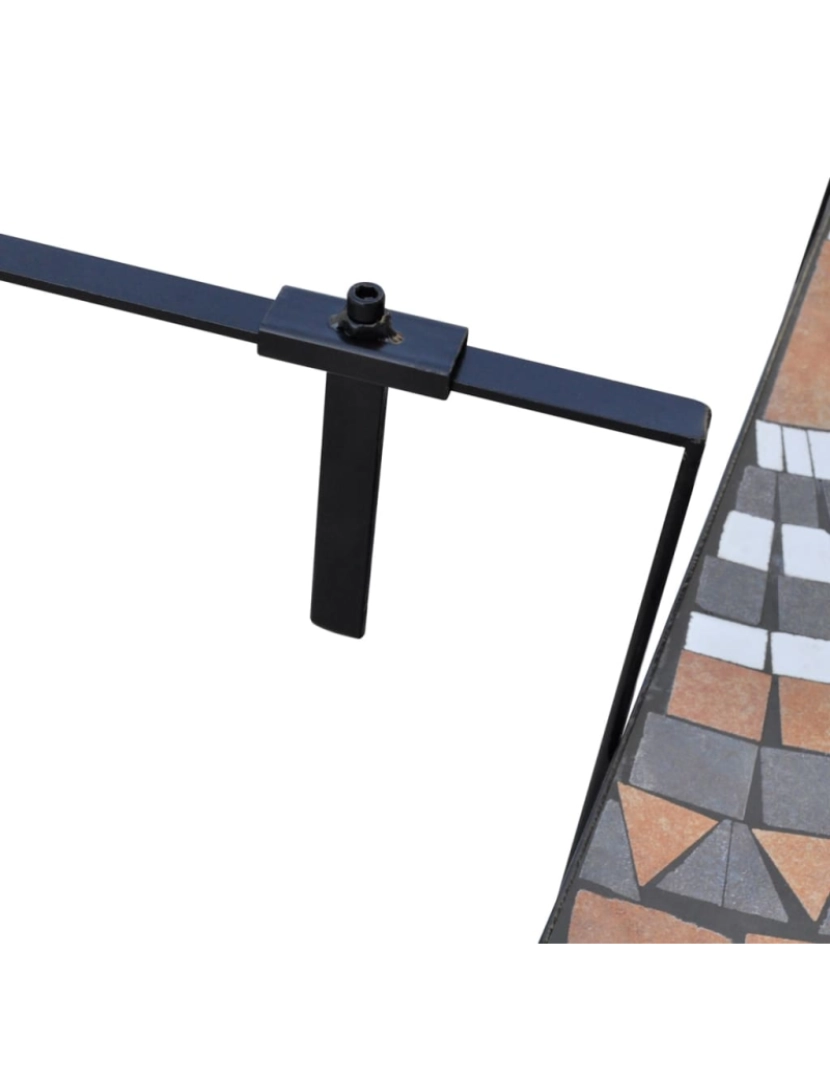 imagem de vidaXL Mesa de varanda suspensa mosaico terracota e branco5