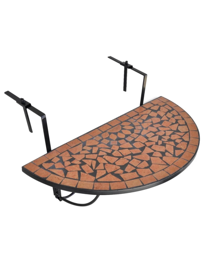 imagem de vidaXL Mesa de varanda suspensa mosaico terracota1