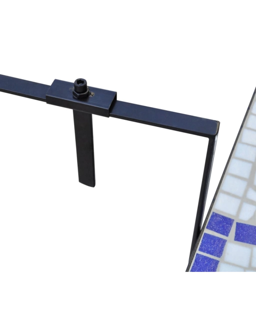imagem de vidaXL Mesa de varanda suspensa mosaico azul e branco5