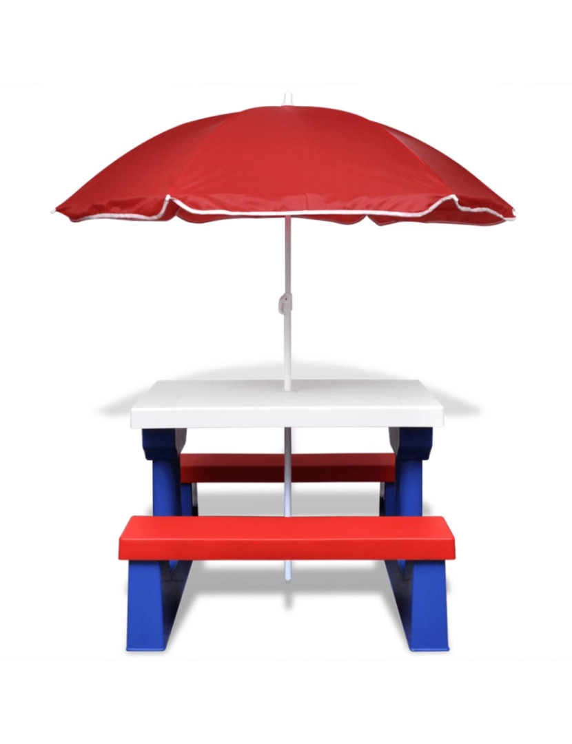 imagem de vidaXL Mesa de piquenique com guarda-chuva para crianças3