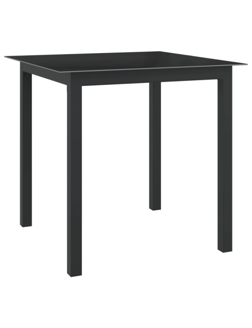 Vidaxl - vidaXL Mesa de jardim em alumínio e vidro 80x80x74 cm preto