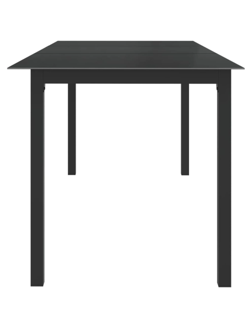 imagem de vidaXL Mesa de jardim em alumínio e vidro 190x90x74 cm preto4