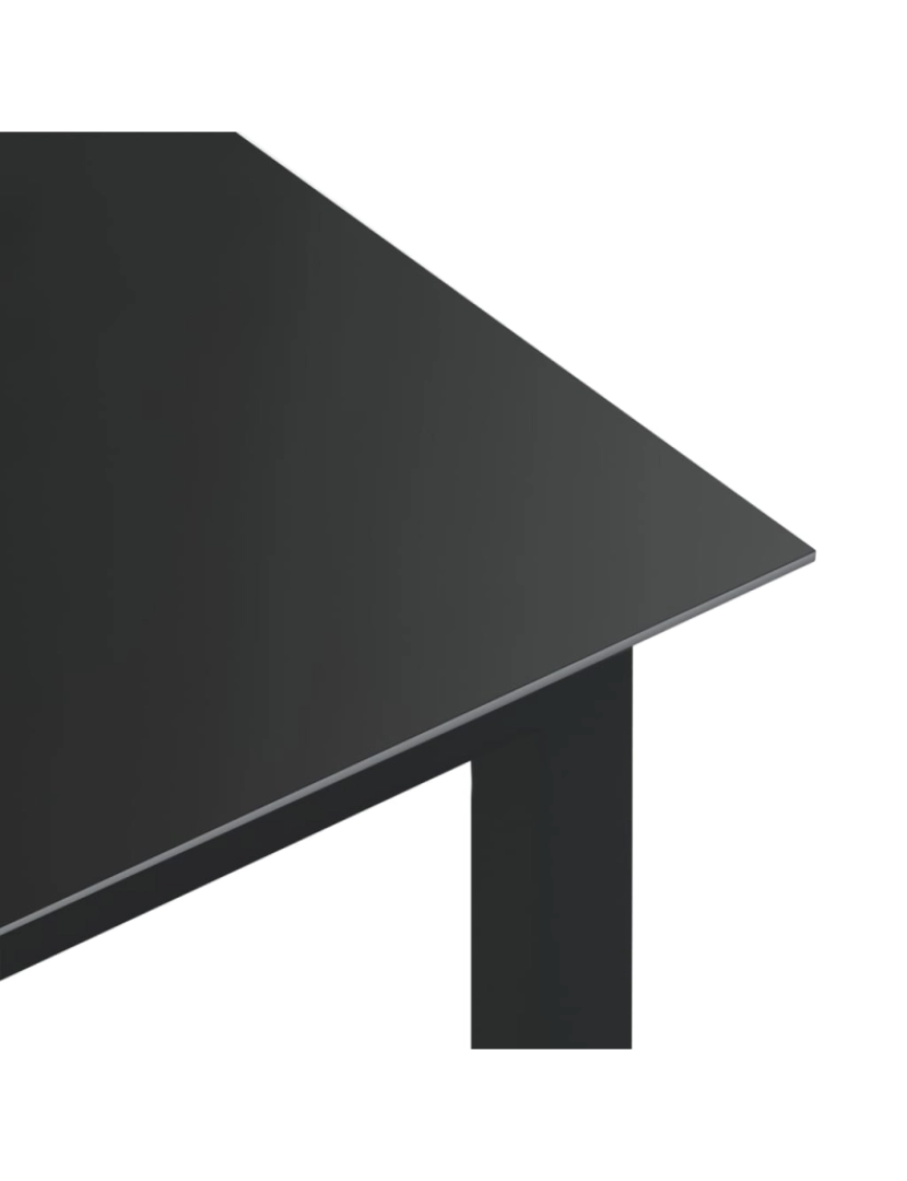 imagem de vidaXL Mesa de jardim em alumínio e vidro 190x90x74 cm preto5