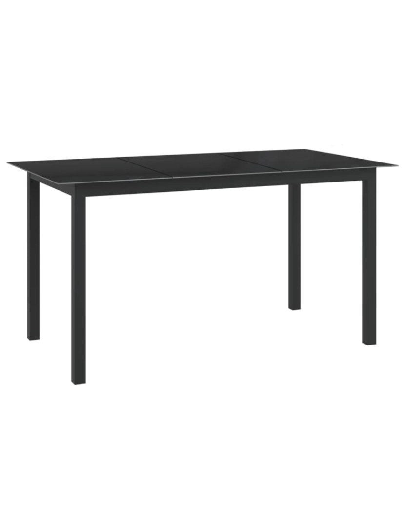 Vidaxl - vidaXL Mesa de jardim em alumínio e vidro 150x90x74 cm preto