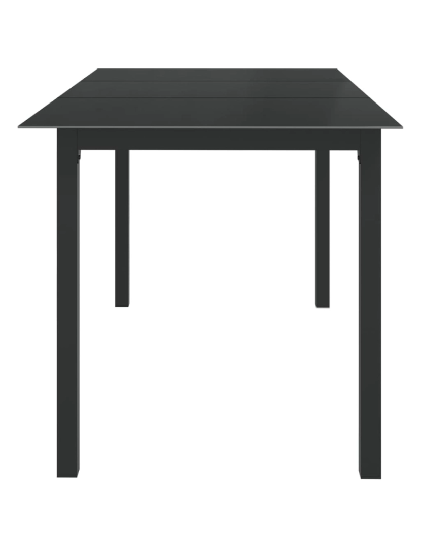 imagem de vidaXL Mesa de jardim em alumínio e vidro 150x90x74 cm preto4