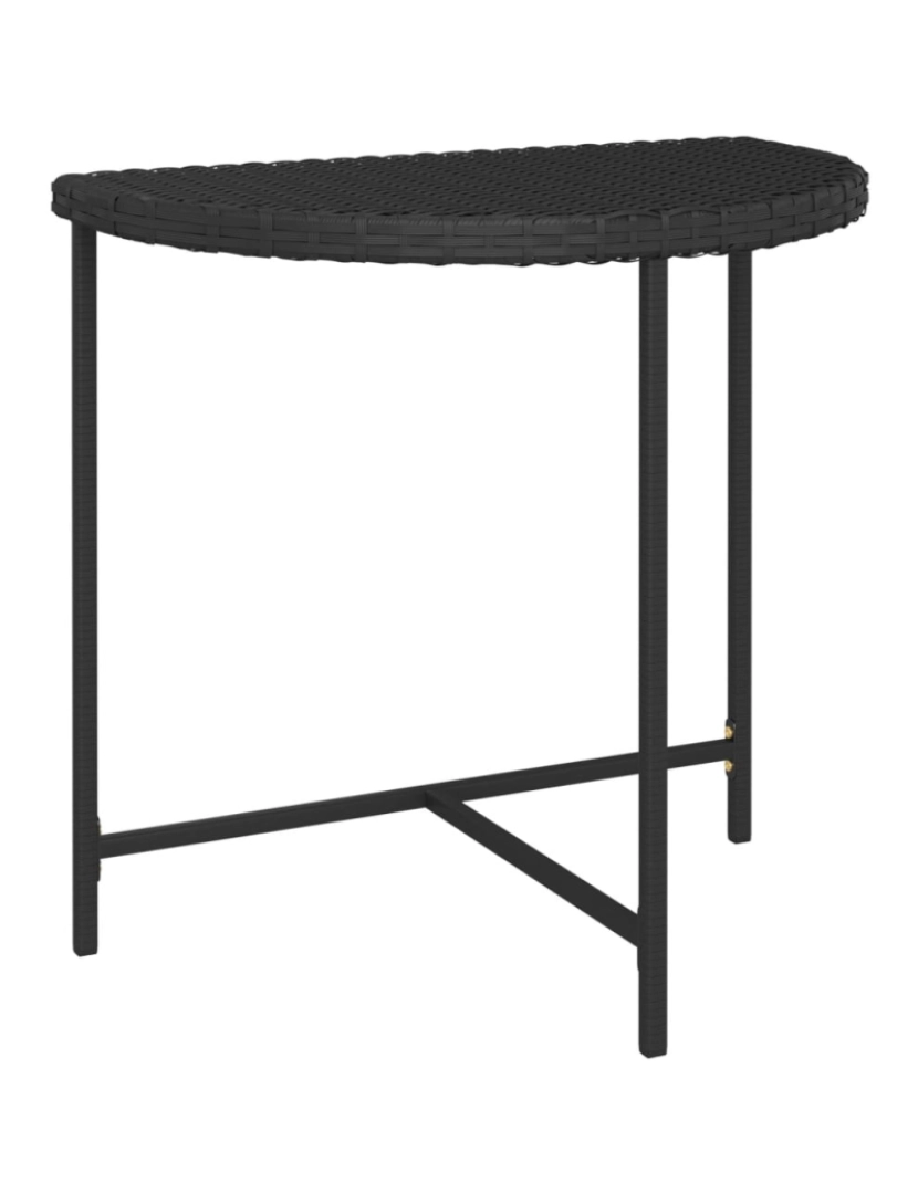 imagem de vidaXL Mesa de jardim 80x50x75 cm vime PE preto1