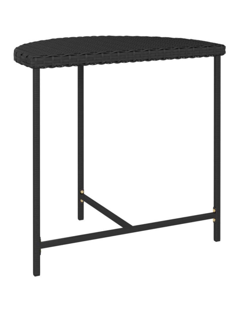 imagem de vidaXL Mesa de jardim 80x50x75 cm vime PE preto4