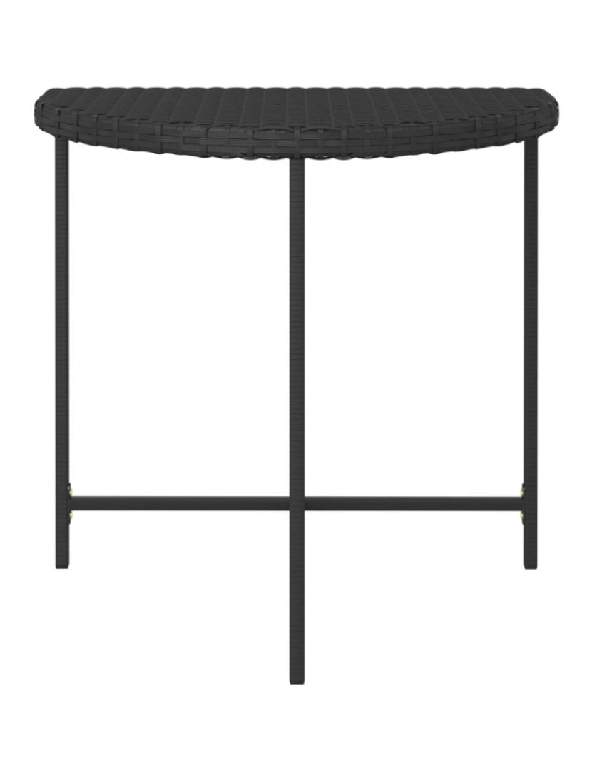 imagem de vidaXL Mesa de jardim 80x50x75 cm vime PE preto5