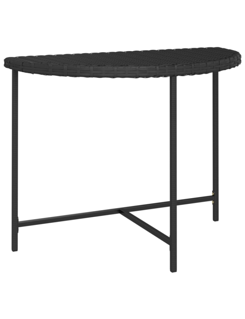 imagem de vidaXL Mesa de jardim 100x50x75 cm vime PE preto1