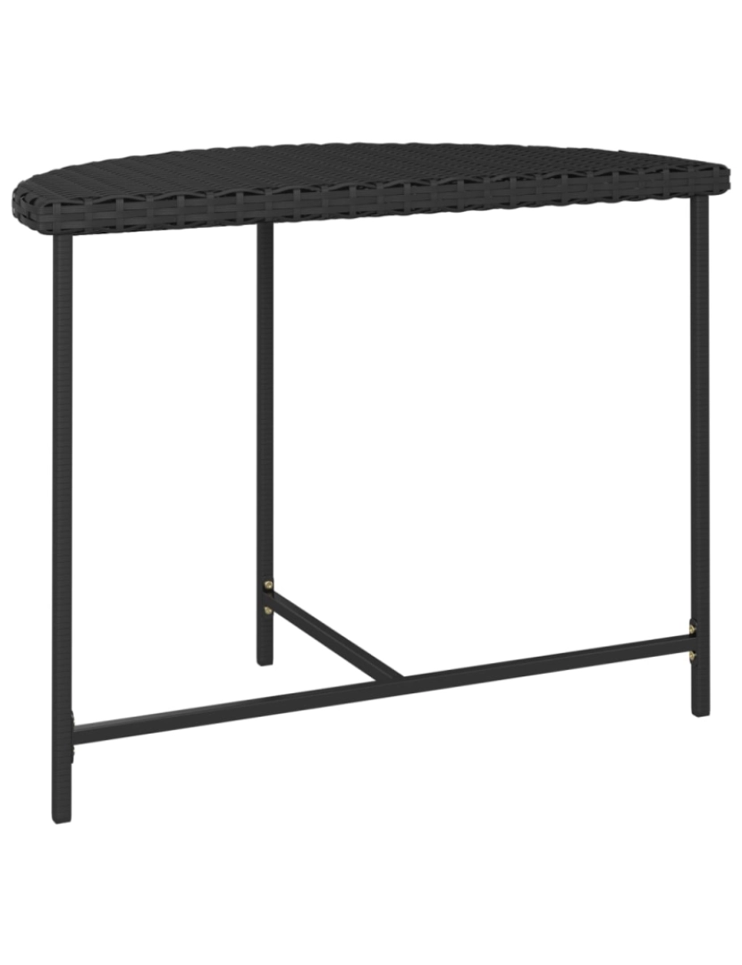 imagem de vidaXL Mesa de jardim 100x50x75 cm vime PE preto4