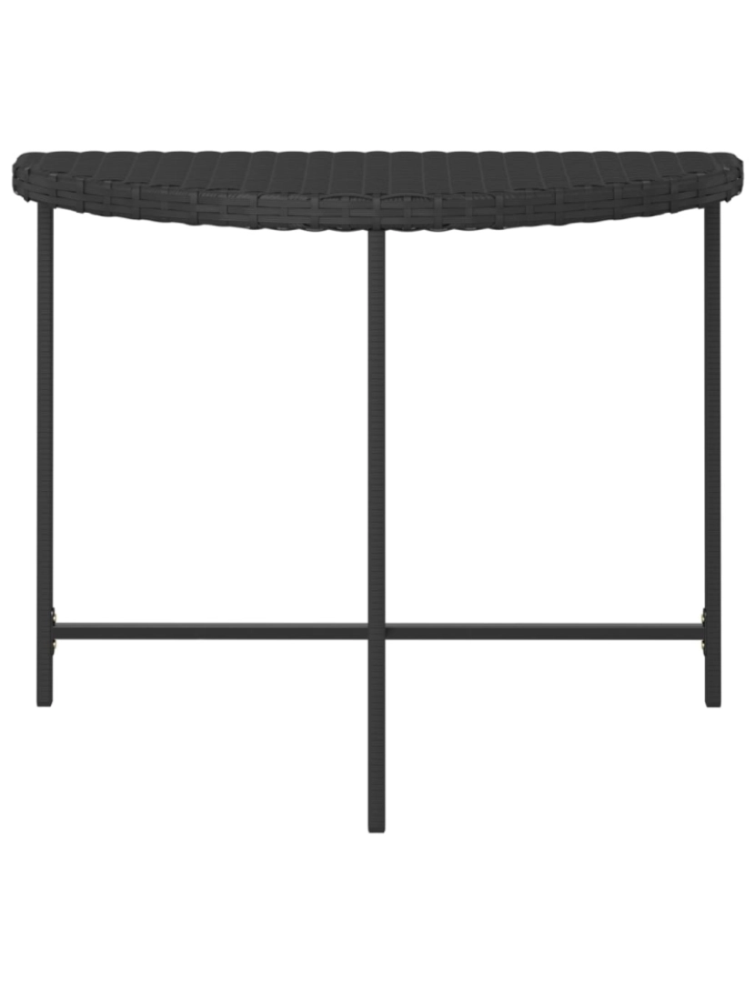 imagem de vidaXL Mesa de jardim 100x50x75 cm vime PE preto5