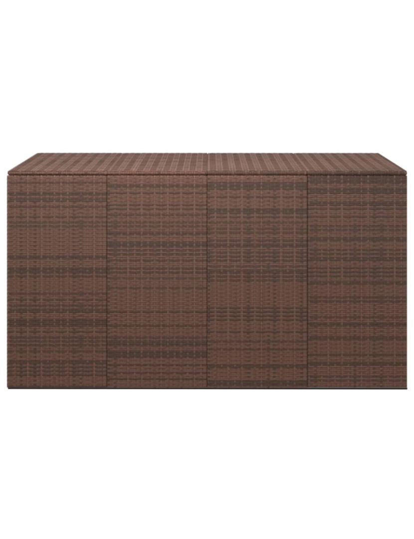 imagem de vidaXL Caixa para almofadões de jardim 194x100x103 cm vime PE castanho3