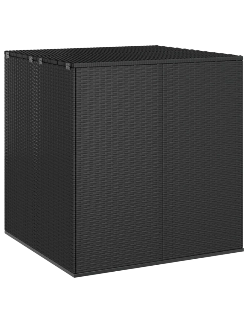 imagem de vidaXL Caixa para almofadões de jardim 100x97,5x104 cm vime PE preto1