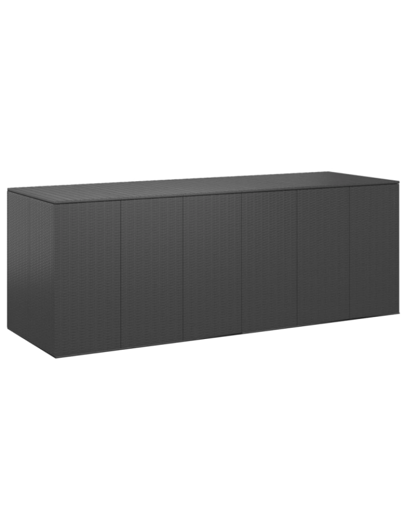 Vidaxl - vidaXL Caixa para almofadões de jardim 291x100,5x104 cm vime PE preto