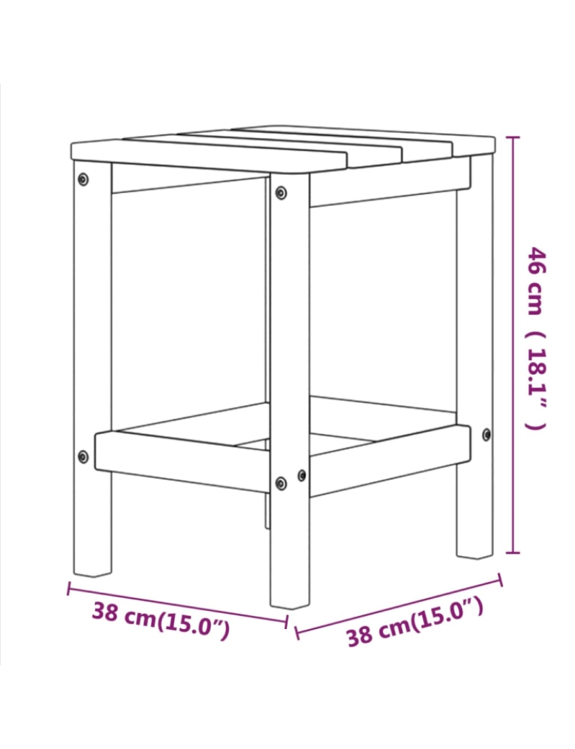 imagem de vidaXL Mesa de jardim Adirondack 38x38x46 cm PEAD ciano8