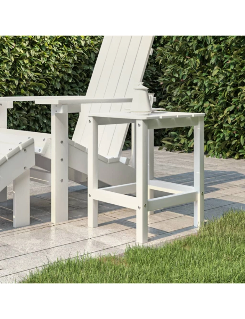 imagem de vidaXL Mesa de jardim Adirondack 38x38x46 cm PEAD branco2