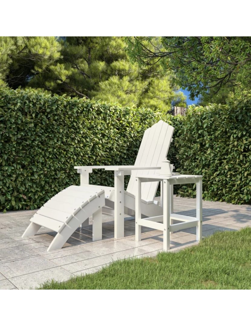 imagem de vidaXL Mesa de jardim Adirondack 38x38x46 cm PEAD branco4