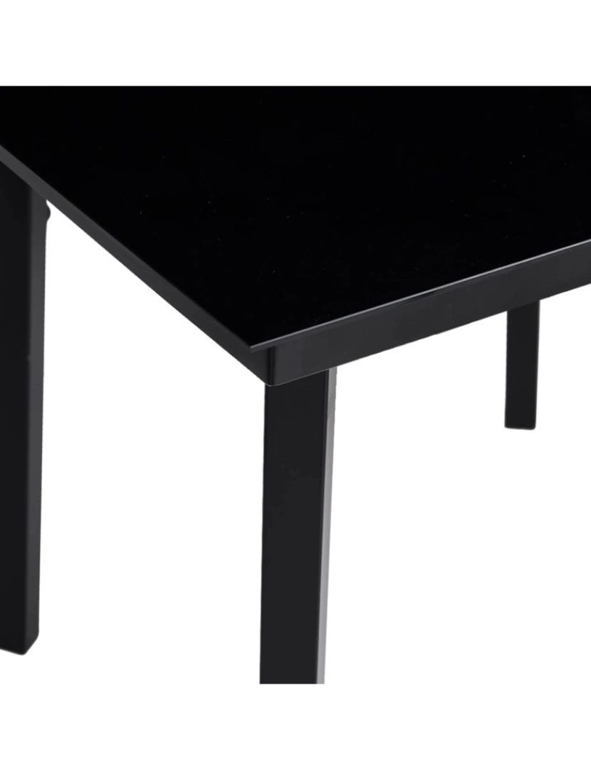 imagem de vidaXL Mesa de jantar para jardim 80x80x74 cm aço e vidro preto5