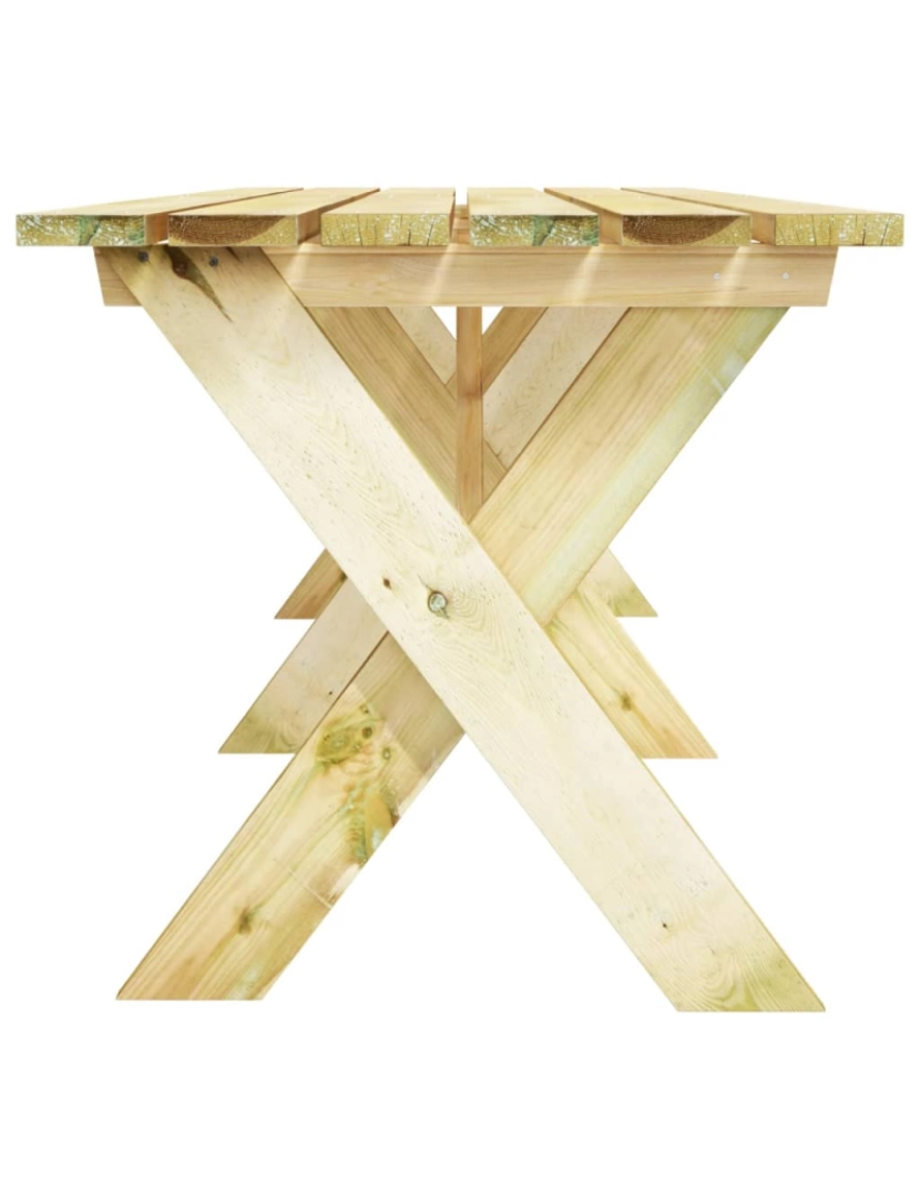 imagem de vidaXL Mesa de jardim 220x73x70 cm madeira de pinho impregnada5
