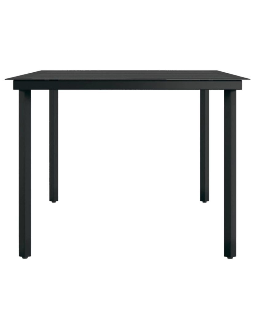 imagem de vidaXL Mesa de jantar para jardim 200x100x74 cm aço e vidro preto5