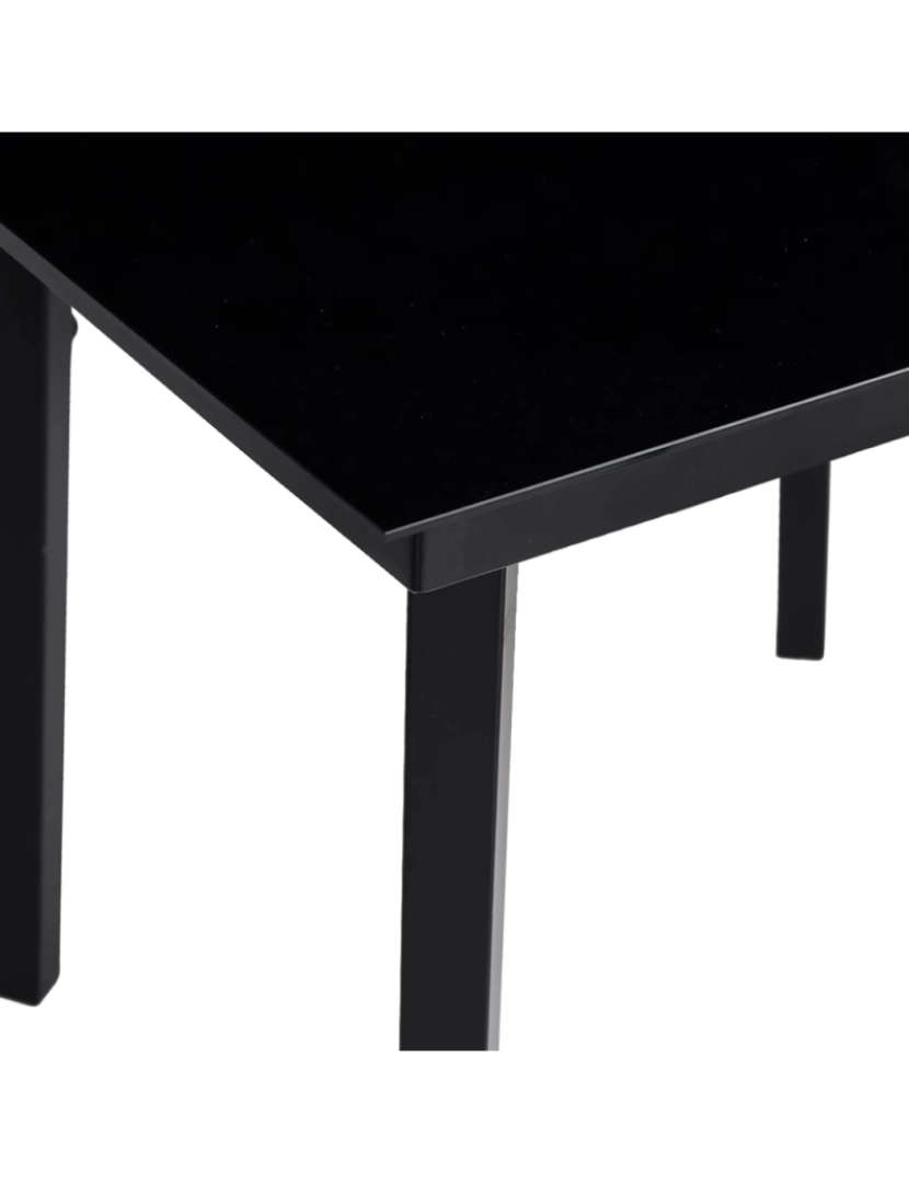 imagem de vidaXL Mesa de jantar para jardim 200x100x74 cm aço e vidro preto6