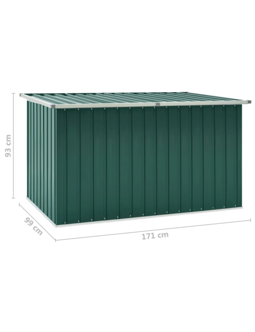 imagem de vidaXL Caixa de arrumação para jardim 171x99x93 cm verde9