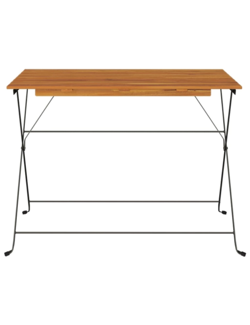 imagem de vidaXL Mesa de bistrô dobrável 100x54x71 cm acácia maciça e aço4