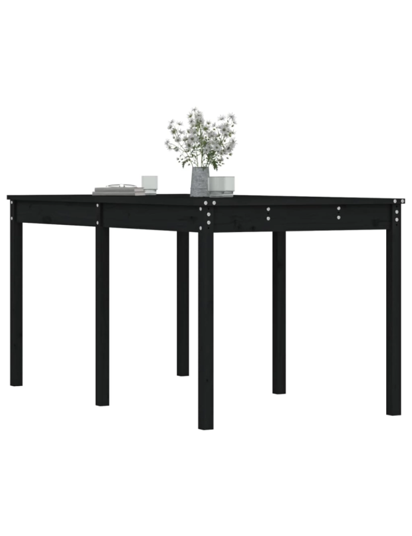 imagem de vidaXL Mesa de jardim 159,5x82,5x76 cm madeira de pinho maciça preto5