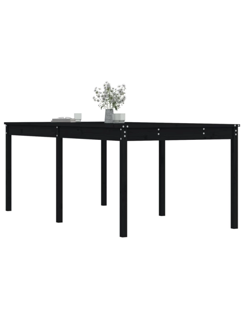 imagem de vidaXL Mesa de jardim 203,5x100x76 cm madeira de pinho maciça preto5