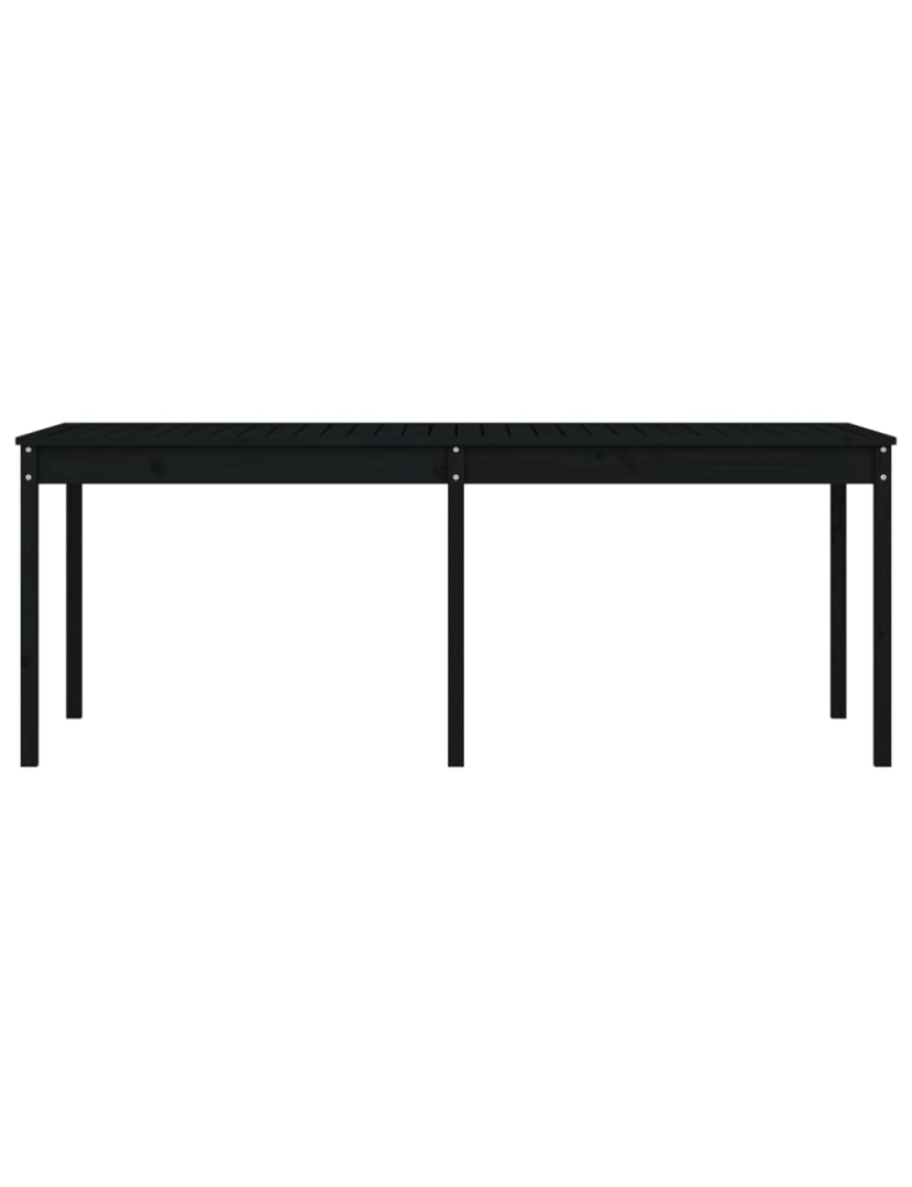 imagem de vidaXL Mesa de jardim 203,5x100x76 cm madeira de pinho maciça preto6